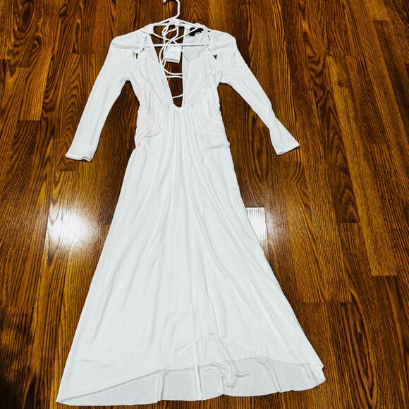 Isabel Marant White Bride Viscose Jadessi long sleeve Midi Dress sz FR 34 (US 2) - Picture 11 of 13